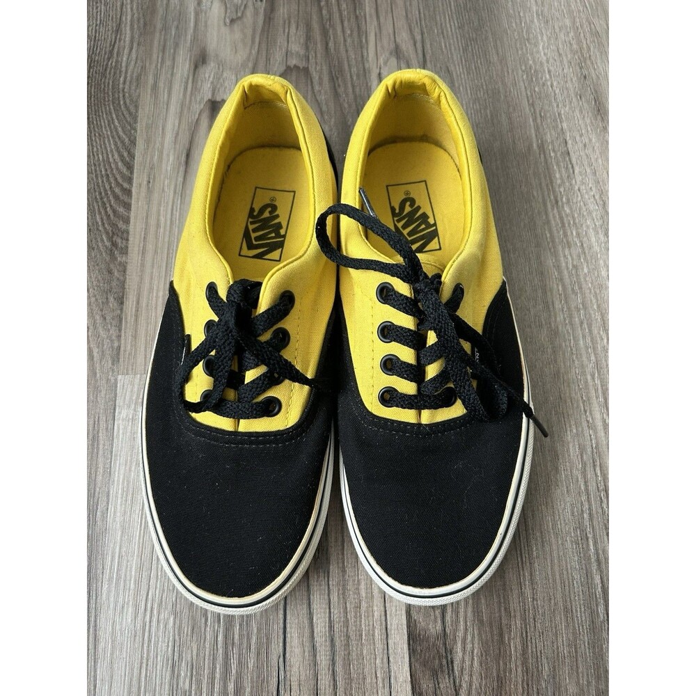 VANS Era Sneakers Black And Yellow Men’s 6 Women’s 7.5 Low Top Skate Shoes EUC